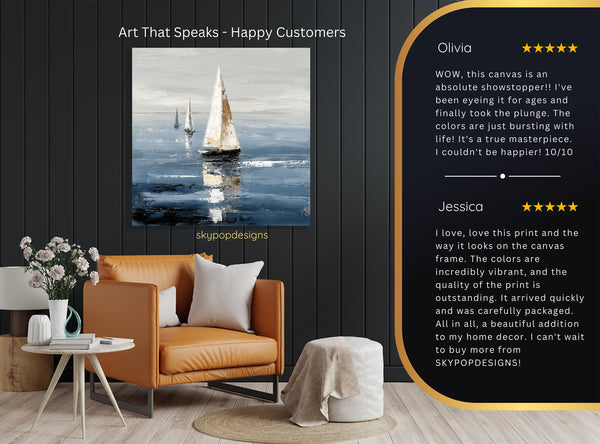 Sailboats at Sea Art - View 8