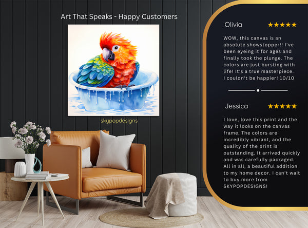 Parrot Bath Time Art - View 8