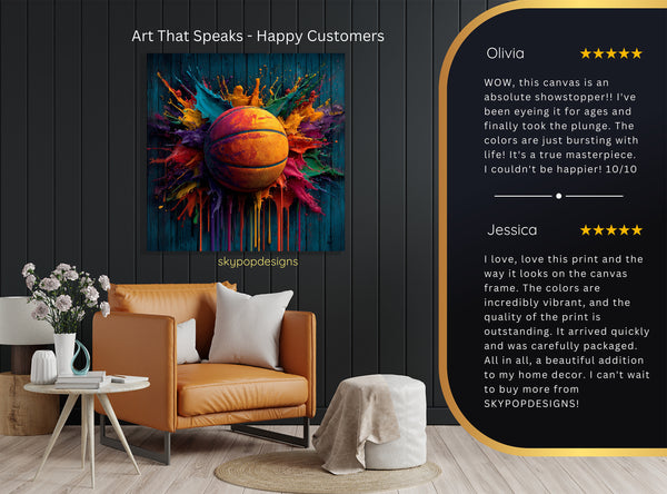 Basketball Paint Splash Art - View 8