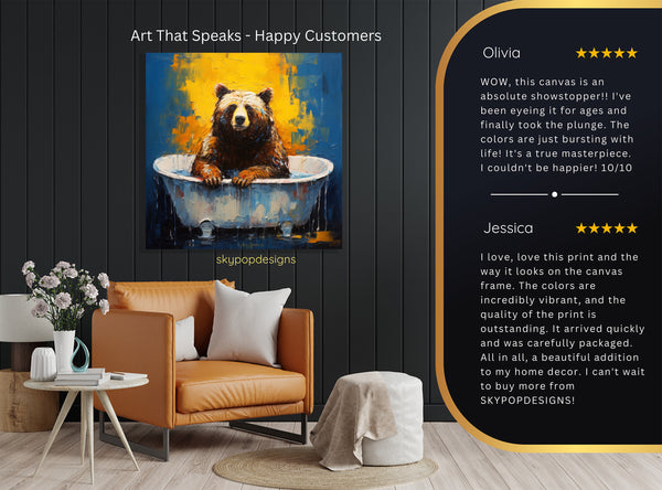 Bear Bathtub Bliss Art - View 8