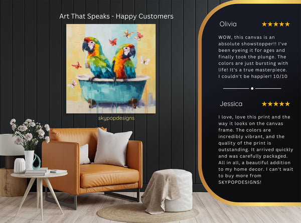 Macaw Bath Time Fun Art - View 8