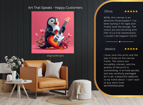 Penguin Rock Star Art - View 8