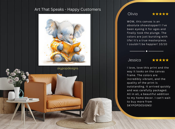 Elephant Reading Art - View 8