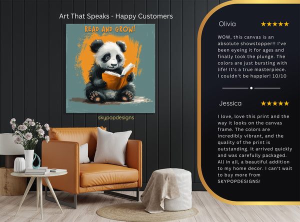 Panda Reading Art - View 8