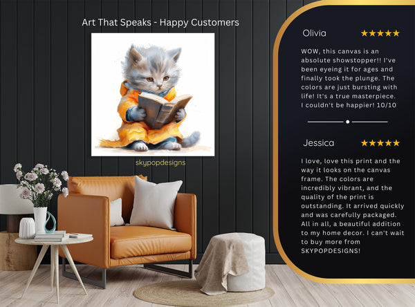 Cat Reading Art - View 8