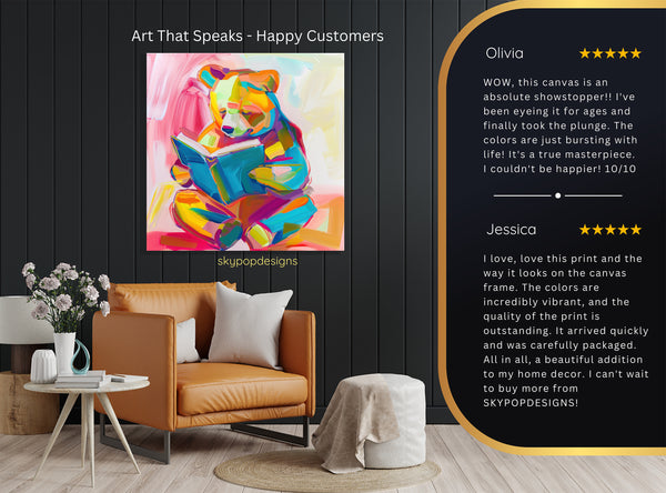 Bear Reading Art - View 8