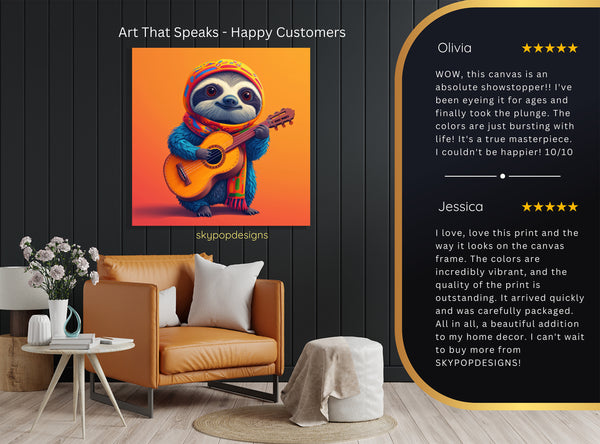 Sloth Jamming Out Art - View 8