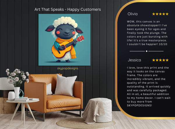 Sheep Playing Guitar Art - View 8