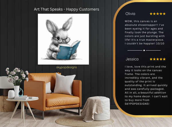 Bunny Reading Art - View 8