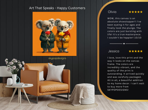 Koala Hugs and Flowers Art - View 8