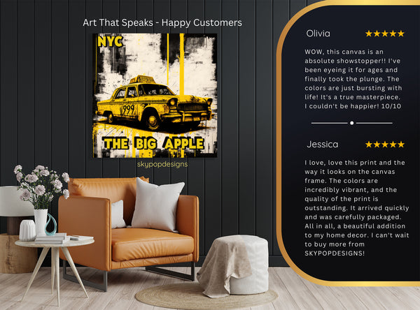 NYC Yellow Cab The Big Apple Art - View 8
