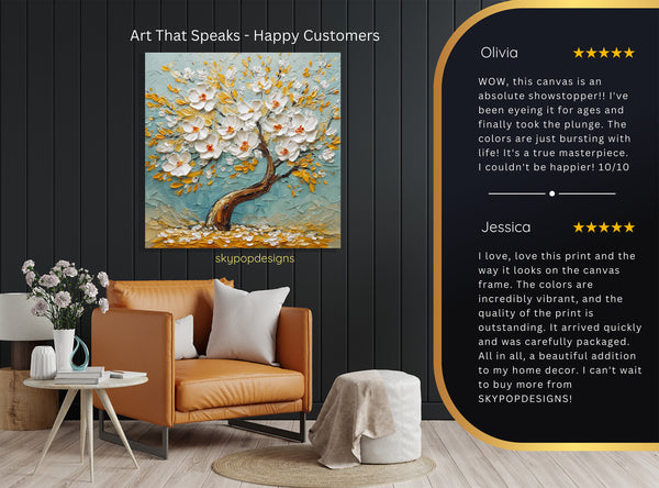 White Blossom Tree Art - View 8