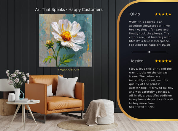 White Daisy Bloom Art - View 8