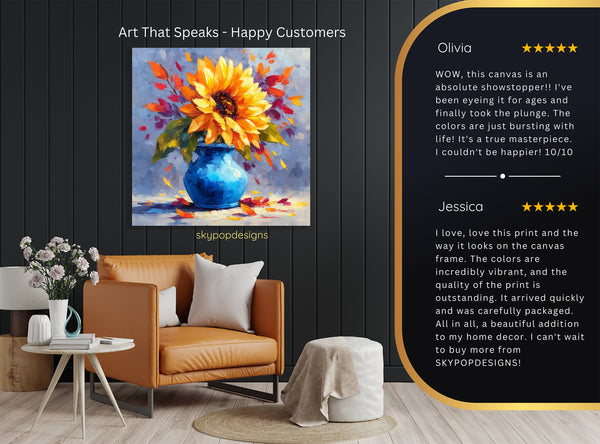 Sunflower Vase Art - View 8