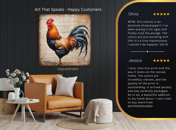 Vintage Rooster Art - View 8