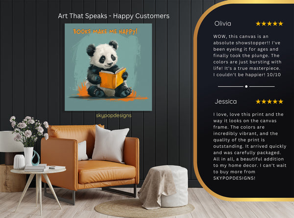 Panda Reading Book Art - View 8