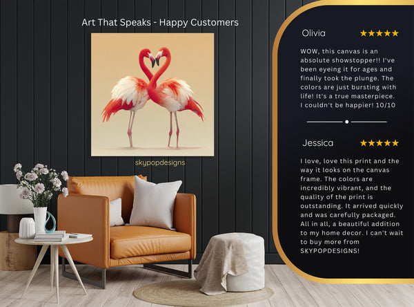 Flamingo Love Heart Art - View 8