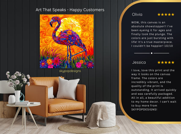Flamingo Floral Art - View 8