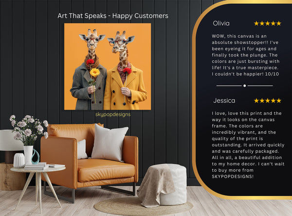Giraffe Couple Art - View 8
