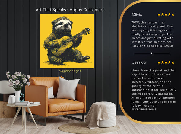 Sloth Guitar Art - View 8