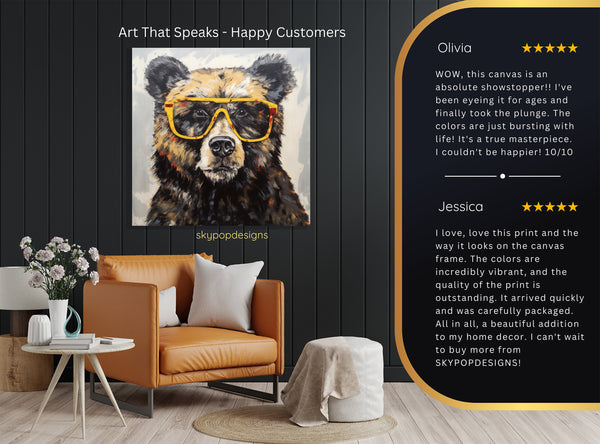 Hipster Bear Art - View 8
