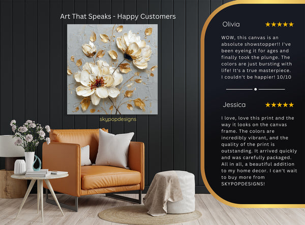 Gold Floral Art - View 8