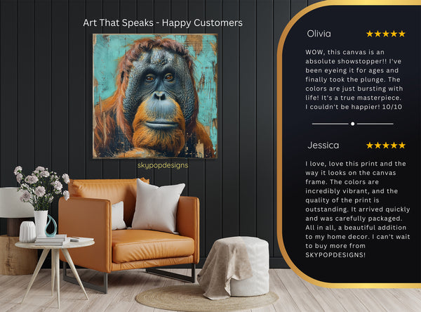 Orangutan Portrait Art - View 8