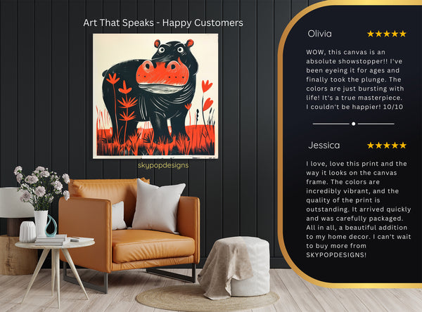 Hippopotamus Art - View 8