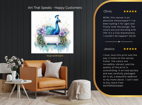 Peacock Bath Art - View 8