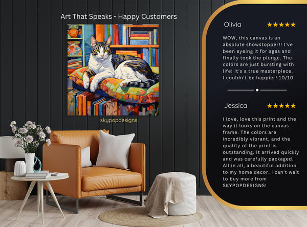 Cat Library Art - View 8