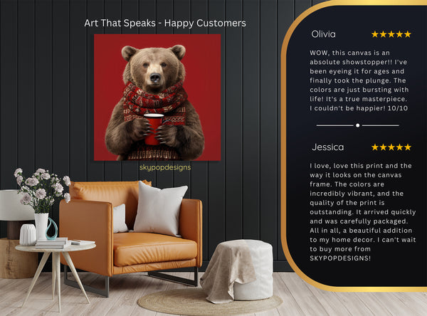 Bear With Coffee Art - View 8