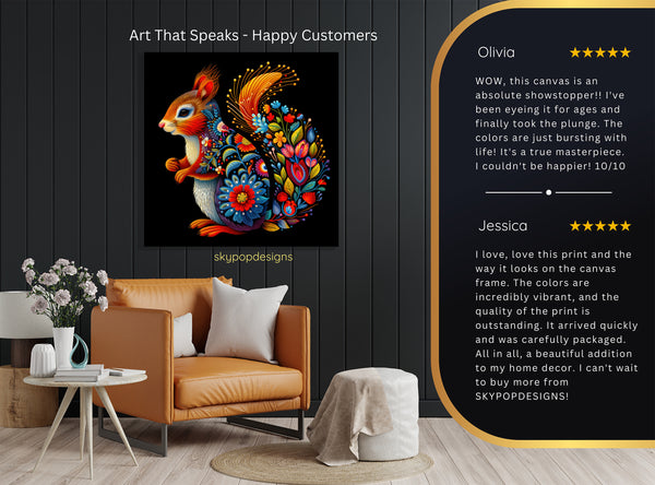 Squirrel Floral Art - View 8
