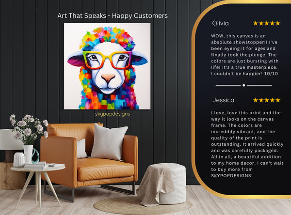 Sheep Reading Glasses Art - View 8
