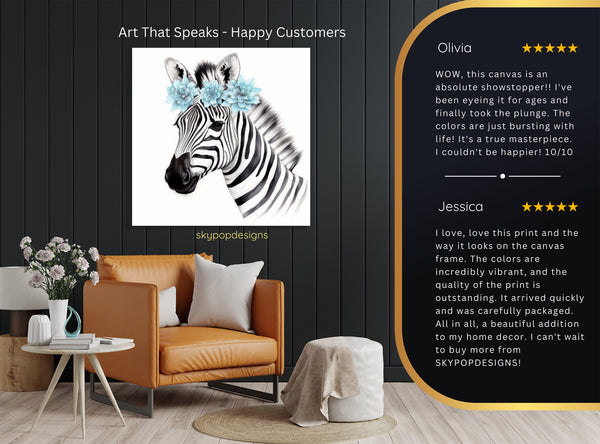 Floral Zebra Art - View 8