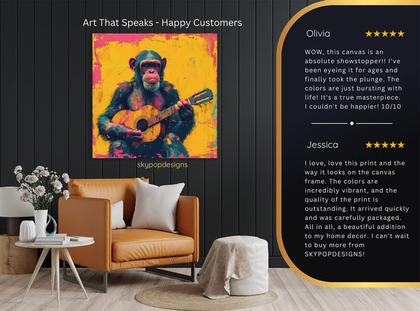 Chimpanzee Jam Session Art - View 8