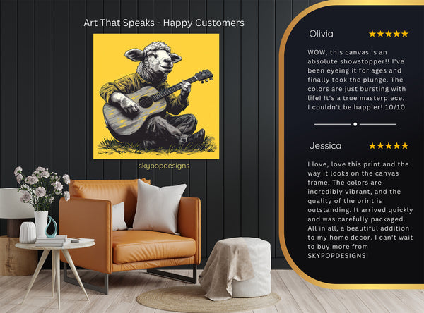 Sheep Guitar Art - View 8