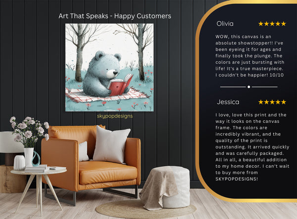 Bear Reading Book Art - View 8