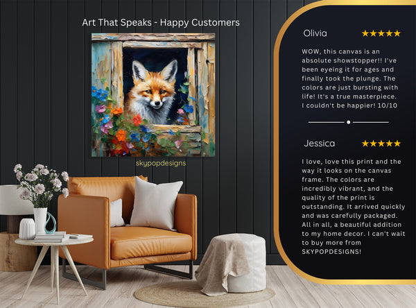 Fox Peeking Window Art - View 8