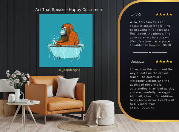 Orangutan Bathtime Art - View 8