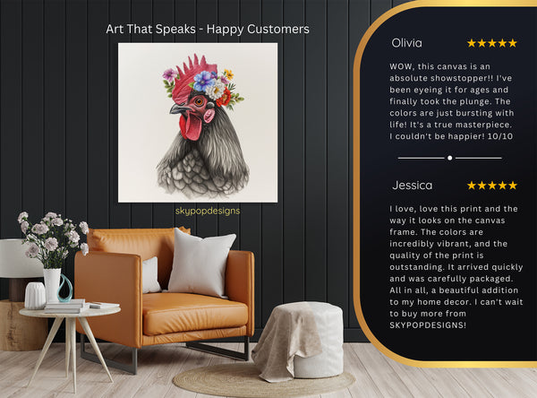 Rooster Flower Crown Art - View 8