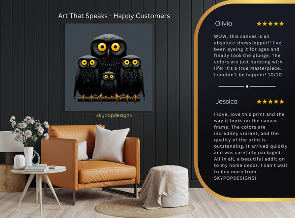 Owl Family Art - View 8