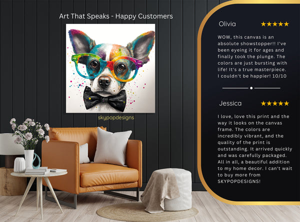 Dog With Glasses Art - View 8