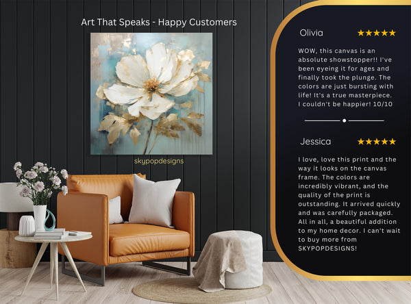 Golden Bloom Abstract Art - View 8