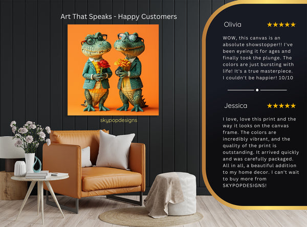 Crocodile with Roses Art - View 8