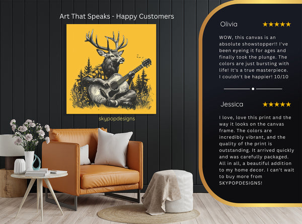 Deer Guitarist Art - View 8