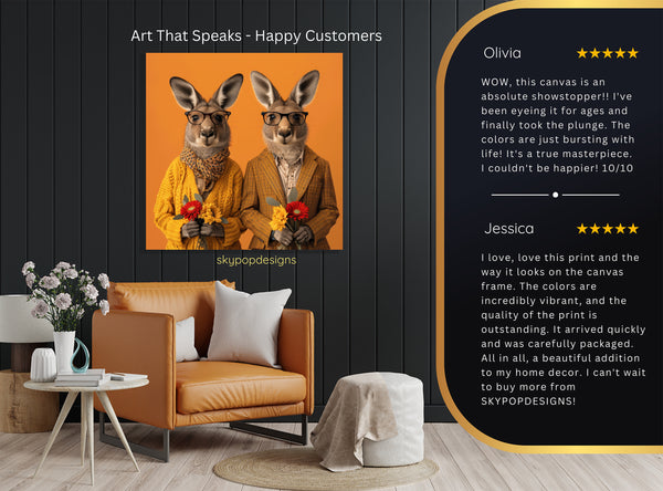 Kangaroo Couple Art - View 8