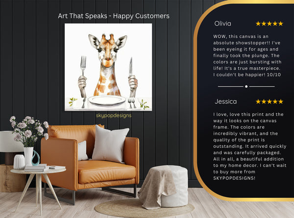 Giraffe Dining Art - View 8