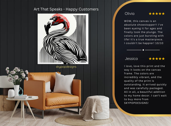 Flamingo Stripes Art - View 8