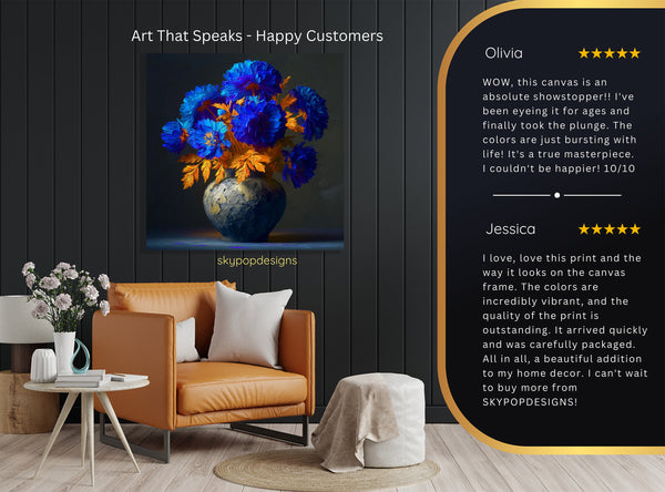 Blue Floral Art - View 8