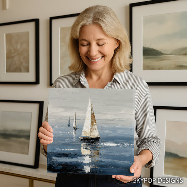 Sailboats at Sea Art - View 9